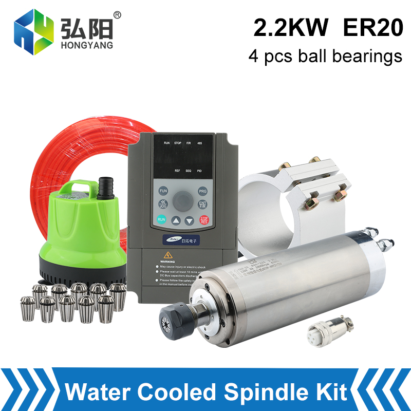 Комплект шпинделя с водяным ох – обзор и цена 2.2Kw Water Cooled Spindle Kit Vfd
