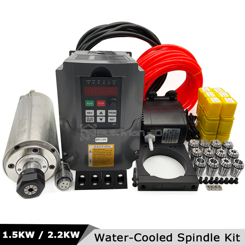 Комплект шпинделя с ЧПУ 2.2 кВ – обзор и цена 2.2Kw Water Cooled Spindle Kit Vfd