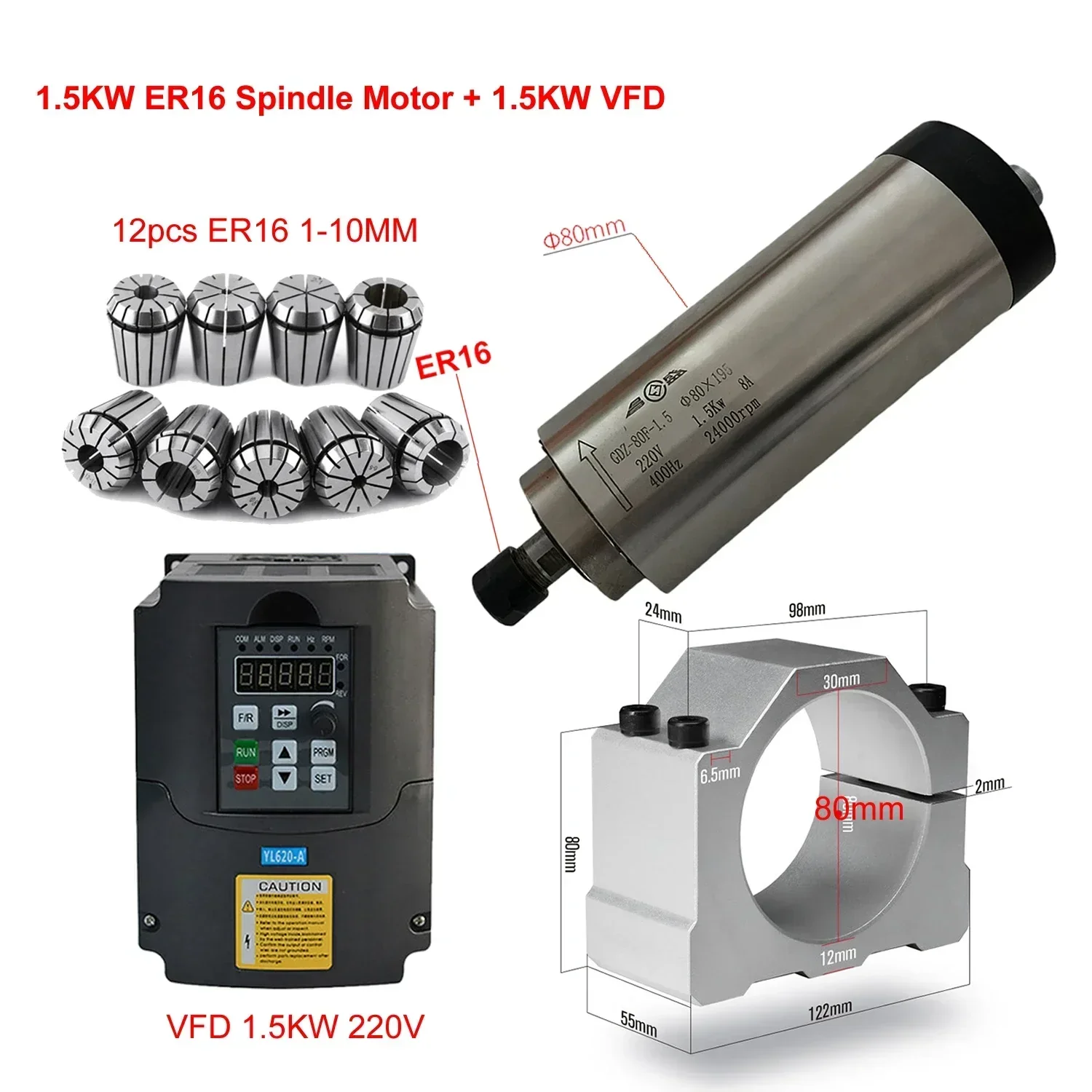 Комплект шпиндельного двигател – обзор и цена Er20 Collet Chuck Spindle Motor 220V