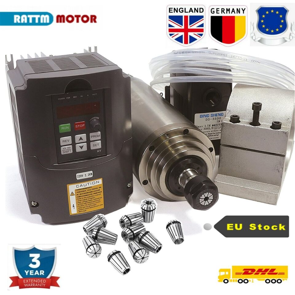 Комплект двигателя шпинделя с  – обзор и цена 2.2Kw Water Cooled Spindle Kit Vfd